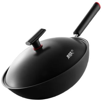 苏泊尔（SUPOR）  有钛铁不粘无涂层精铁炒锅  32cm不粘熟铁锤纹锅电磁炉燃气灶通用