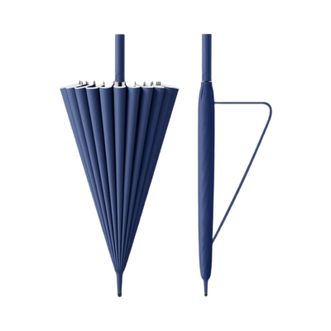 美度MAYDU   24骨长柄雨伞可三人同行牢固抗风暴伞一片伞 M7006 深海蓝