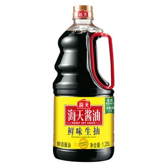 海天  鲜味生抽酱油1.28L（酿造酱油 点蘸凉拌小炒做汤 调料调味品）