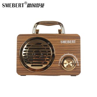 Smebert  木质蓝牙音箱音响摆件复古轻奢设计手提蓝牙音响蓝牙5.0持久续航 FT-3001土木纹