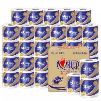 心相印卷纸心柔系列4层140g*27卷/箱卫生纸