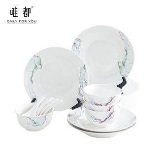 唯都  水韵江南餐具套装饭碗12头餐具组合W-S012