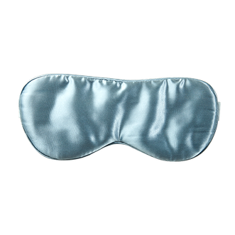 珍视明  玻尿酸真丝刺绣眼罩遮光透气可调节桑蚕丝亲肤睡眠眼睛罩 雾霾蓝 19姆米
