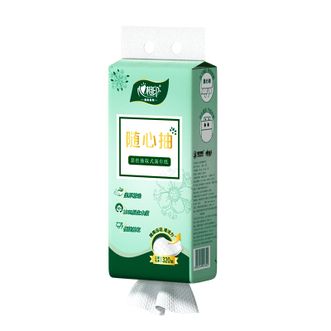心相印  悬挂抽纸墨绿3层320抽x1提压花挂式抽取面巾纸擦手纸