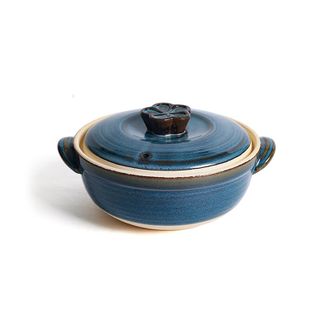 陶煲王（TAOBAOWANG）  复古中式1L陶瓷砂锅煲汤锅明火传统瓦煲土沙锅TG-1808C晶蓝
