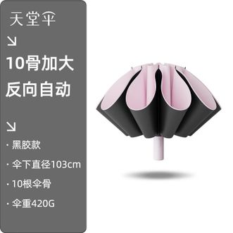 天堂伞  全自动阳伞三折 防晒防紫外线便携折叠反向晴女男 山樱粉