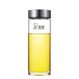 希诺  茶杯530ml茶水分离玻璃杯大容量高硼硅耐高温泡茶杯便携商务男士水杯子