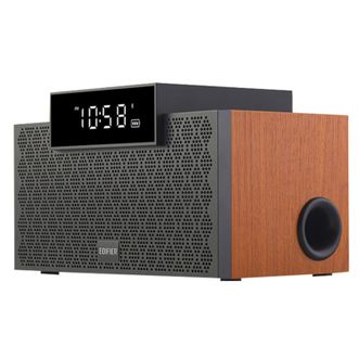 漫步者/EDIFIER  2.1声学复古蓝牙音箱M260经典版 可插卡数字时间显示无线音响 智能感光重低音炮