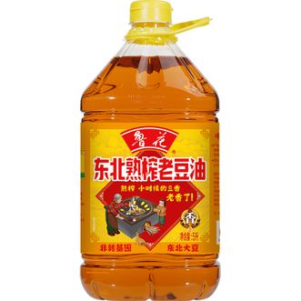 鲁花 东北熟榨老豆油 5L 大豆油