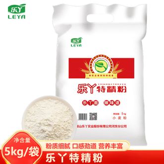 乐丫  特精粉5kg 优质麦源 臻品小麦面粉 粉质细腻 口感筋道 烘焙馒头包子制作食材