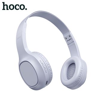 hoco.  头戴式无线蓝牙耳机 带麦克风音乐耳机重低音智能吃鸡耳麦 W46浅灰蓝 主图详情共用