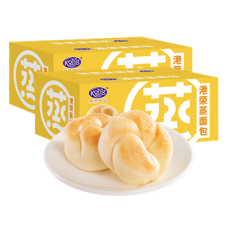 港荣/Kong WENG  手撕口袋奶黄味蒸面包460g*2盒