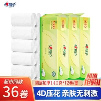 心相印  实芯卷纸茶语丝享系列四层140克卫生纸(新老交替)-RW412