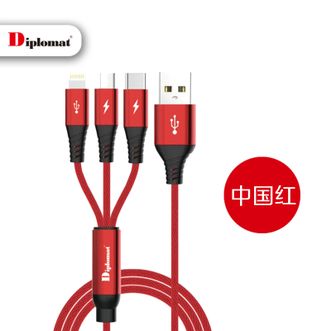 Diplomat 三合一编织数据线 DXN0312