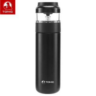 特美刻TOMIC 茶水分离保温杯【 黑色 400ML】304真空不锈钢办公室功夫茶杯便携车载水特美赢杯子TW00023