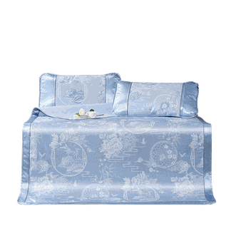 富安娜/Fuanna  冰丝提花席\忆江南\蓝\180*200cm 富安娜/Fuanna  冰丝提花席\忆江南\蓝\180*200cm