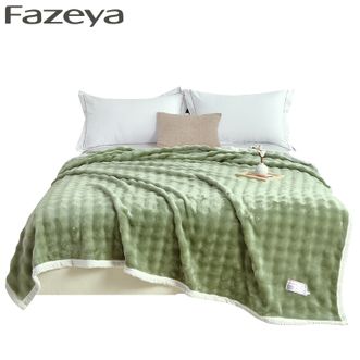 彩羊（Fazeya）  家用家纺水晶绒毯 果绿色 触感柔软细腻保暖性好不易掉毛 秋冬必备毛毯