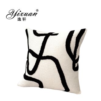 逸轩/yixuan  简约高级办公椅护腰靠垫沙发抱枕单只 雪尼尔线扣