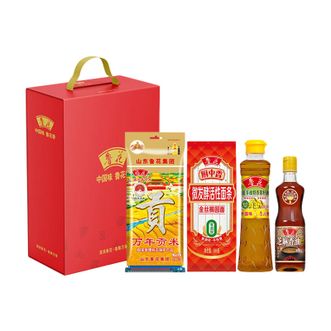 鲁花  四季如意礼盒E  营养美味 大米 500g+金丝椭圆面 300g+菜籽油 380ml+芝麻香油100ml