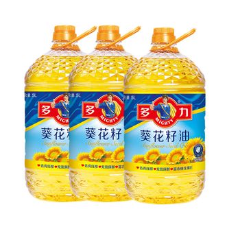 多力/Mighty  零反式脂肪酸葵花籽油5L*3瓶