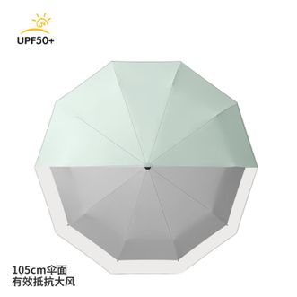 美度MAYDU   全自动黑胶太阳伞女遮阳伞防晒防紫外线晴雨两用防晒伞雨伞【冷香绿】