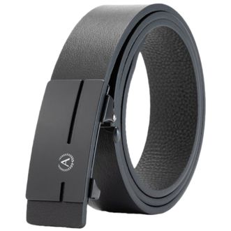 奥康（Aokang）  自动扣高档中青年高档无卡槽无孔内穿头层牛皮带男士款金属扣