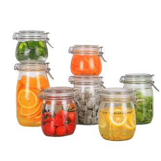 拜杰  密封玻璃罐七件套  储物罐茶叶罐玻璃瓶泡酒瓶保鲜罐储藏瓶 LY-220