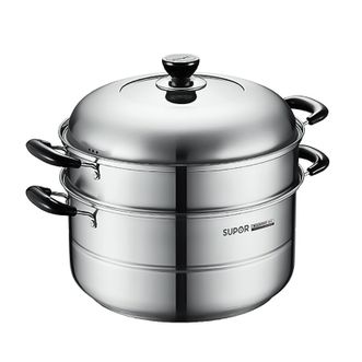苏泊尔（SUPOR）好帮手304不锈钢双层复底32cm蒸锅汤锅高拱盖蒸笼 SZ32B5