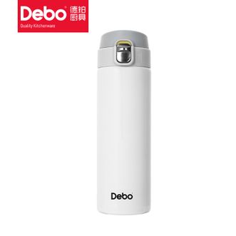 德铂Debo保温杯304不锈钢内胆双层茶杯白色DEP-719