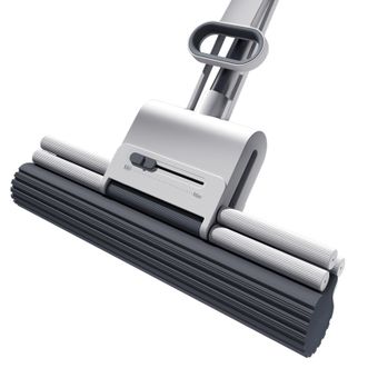 大卫  巨无霸胶棉拖把 33cm海绵头杆长132cm 超强吸污力 加宽大尺寸 加粗不锈钢杆 PVA胶棉滚轮式双排挤水M11一杆2头