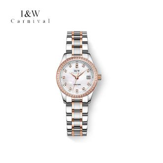 I&amp;W CARNIVAL HWGUOJI  瑞士品牌 手表女 进口机芯时尚防水钢带女表