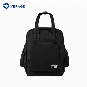 VERAGE  双肩包书包百搭小众手提包大容量旅行背包上班通勤包VG622223/黑色