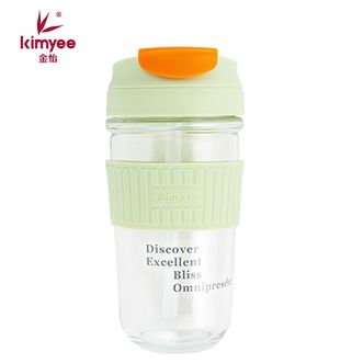 金怡（Kimyee）  耐热玻璃杯520ml大容量 便携式咖啡杯水杯 办公室透明泡茶杯 JY-001