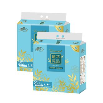 清风  植萃纸巾  3层*100抽*20包*2提  ARC0SAY