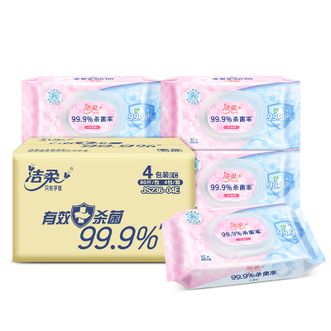 洁柔  湿巾80片4包杀菌清洁