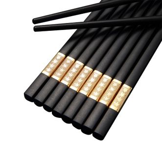 Debo  卡希尔家用筷子不易发霉易清洗耐高温 10双装 黑色     DEP-DS184