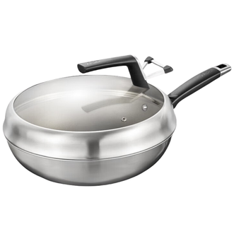 爱仕达/ASD  炒锅不粘锅无涂层不粘平底 大视窗 30厘米