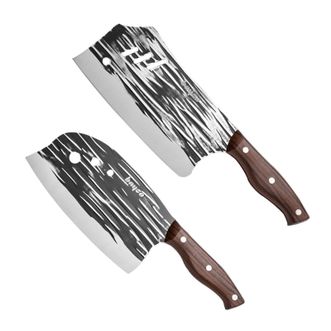 拜格（BAYCO）菜刀锻打切片刀砍骨刀家用斩切两用刀具套装XY61113