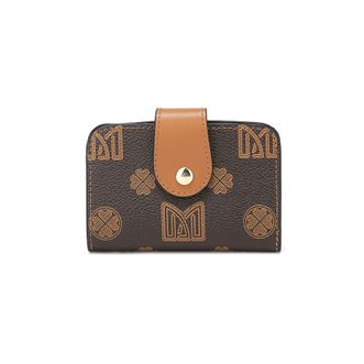 稻草人Mexican 2023新款稻草人女士时尚短款钱包小巧卡包多卡位大容量零钱包女 D款-深棕