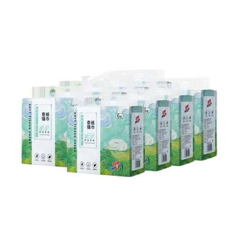 奇强  抽取式面巾纸加厚加大家用纸巾家庭实惠装原木纤维纸巾抽纸卫生纸 400张*6包/提*20提（TH）