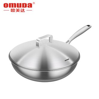 欧美达（OMUDA）  316不锈钢炒锅家用炒菜锅燃气灶使用少油烟32cm        BHC32