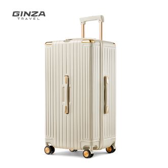 银座  大容量拉链拉杆箱 万向轮 A-9890L-37奶昔色；24寸