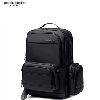 北极猎人/arctic hunter  广州三元里头狼皮具大容量出差旅行双肩包商务电脑背包B00483