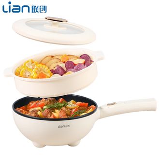 联创/Lian  电炒锅  多功能电炒锅 电煮锅 煎炒焖炖煮 上蒸下煮 DF-BL8022MB