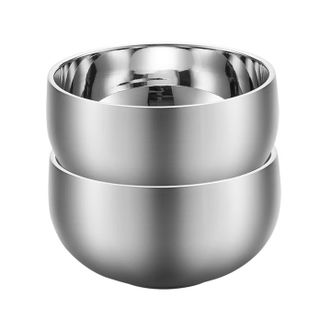 MAXCOOK  316L不锈钢碗 汤碗双层隔热 儿童饭碗不锈钢餐具面碗吃饭碗 12cm(3件套)MCWA8908