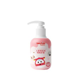 舒客宝贝（sakykids）  按压式儿童牙膏2-12岁草莓味150g含氟防蛀包装随机