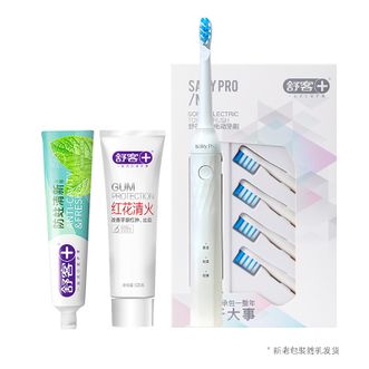 舒客+  臻选个人口腔护理组合专业护龈洁齿牙膏牙刷套装          ZHS-NT21