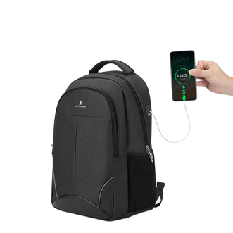 稻草人双肩包男15.6英寸大容量笔记本电脑包多功能旅行出差背包防泼水商务休闲学生书包MMJB01201179黑色