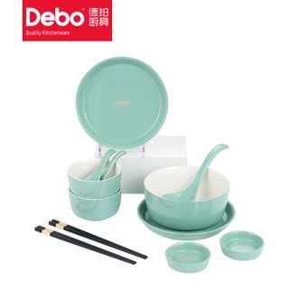 德铂（Debo）  斯图加特餐具套装陶瓷碟碗勺筷盘12件套