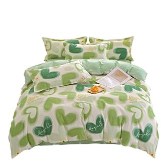 宜恋  磨毛四件套床上用品床品套件1.8米床适用  爱在心田 200*230